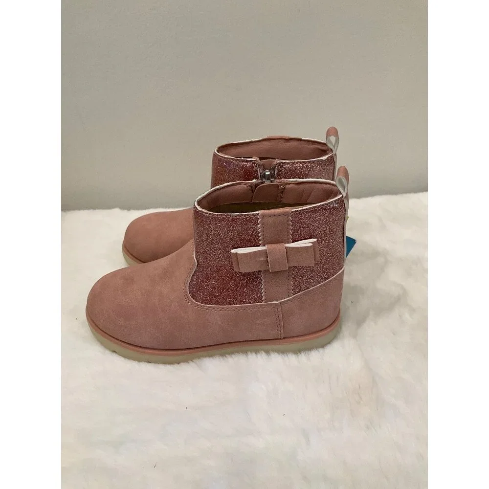 Munchkin by Stride Rite Girl's Size 10M Avalon Pink Glitter Side-Zip Boots NEW